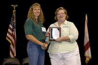Linda accepting the Innovative Farmer of The Year Award